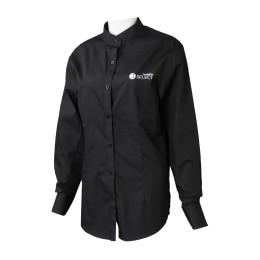 R324 custom-made women's black long sleeve shirt design embroidered LOGO shirt supplier R324 custom-made women's black long sleeve shirt design embroidered LOGO shirt supplier